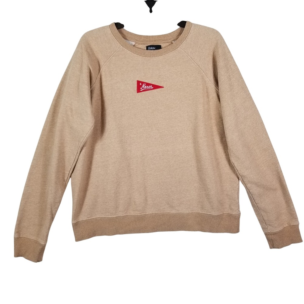 Askov Finlayson‎ Mens Organic Cotton North Pennant Sweatshirt Tan Heather Medium